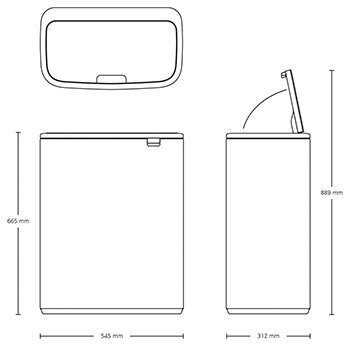 Prügikast, Bo Touch Bin 60 L Matt Steel FPP цена и информация | Prügikastid | hansapost.ee