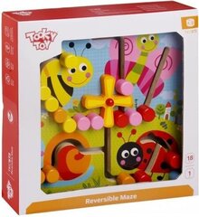 Tooky Toy puslemäng, kahepoolne värviline labürint 2 ühes loomast ja kujundist hind ja info | Beebide mänguasjad | hansapost.ee