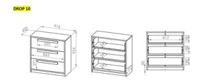Комод Drop 10, темно-серый цена и информация | Детские комоды | hansapost.ee