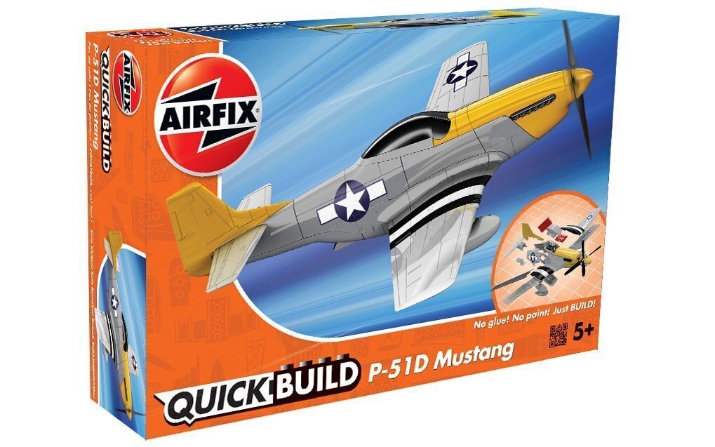 Konstruktor Airfix - quick build P-51D mustang, J6016 цена и информация | Mänguasjad poistele | hansapost.ee