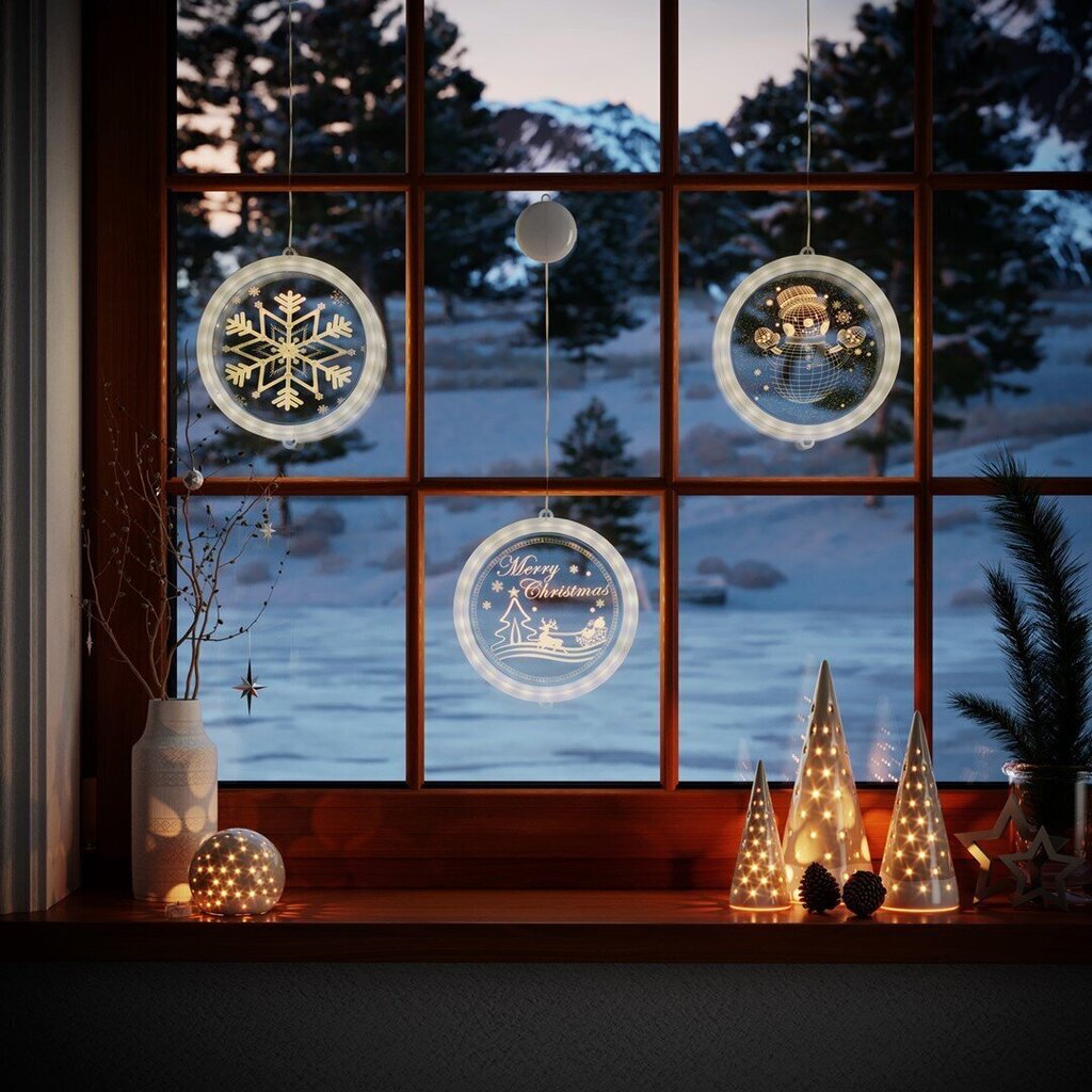 LED valguskett mull AmeliaHome Snowball Santa Claus, 1, kollane цена и информация | Jõulukaunistused | hansapost.ee