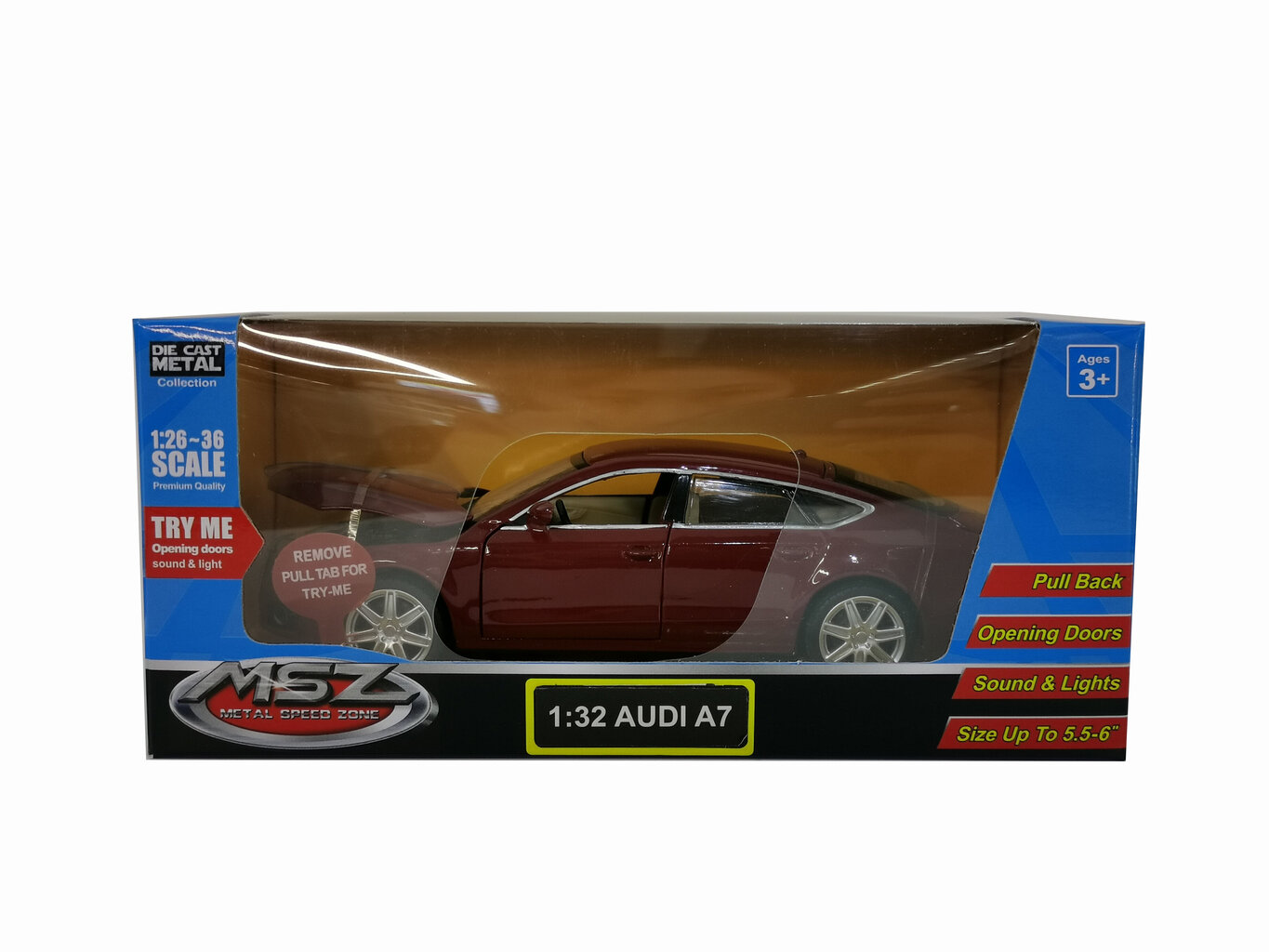 MSZ metallist mudelauto Audi A7, 1:32 цена и информация | Mänguasjad poistele | hansapost.ee