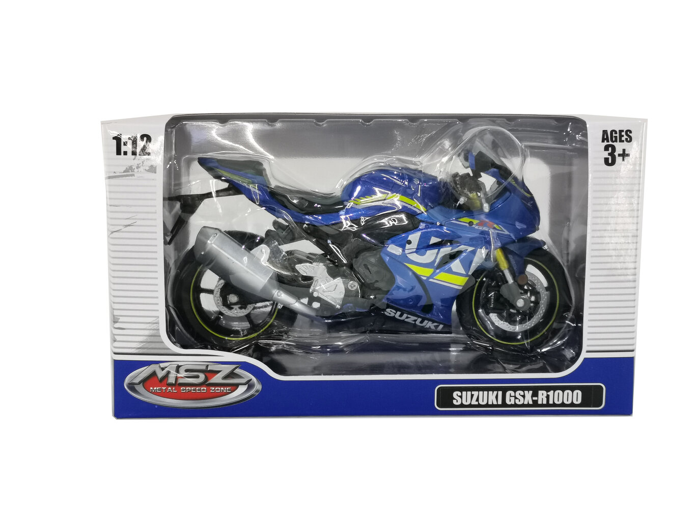 MSZ metallist mudel mootorratas Suzuki GSR-R1000, 1:12 hind ja info | Mänguasjad poistele | hansapost.ee