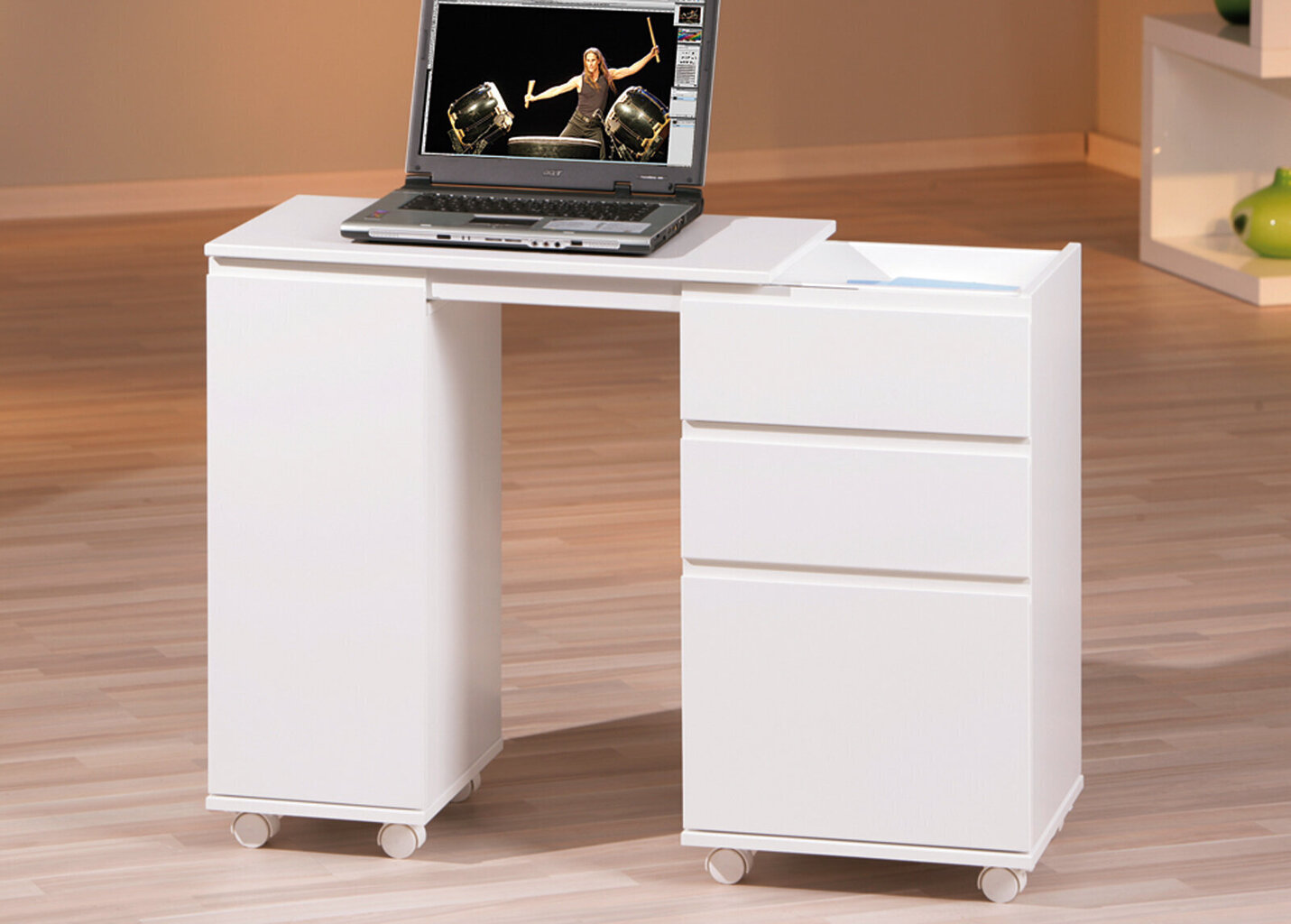 Transformeeritav arvutilaud - kummut Laptop Office, valge hind ja info | Arvutilauad, kirjutuslauad | hansapost.ee