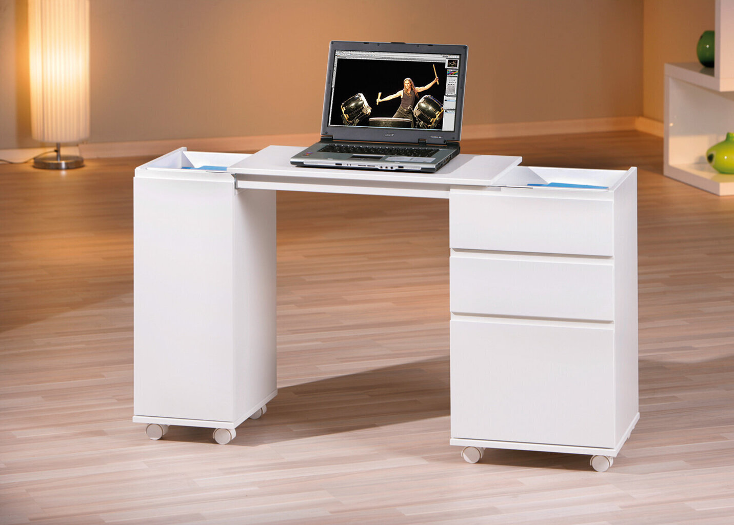 Transformeeritav arvutilaud - kummut Laptop Office, valge hind ja info | Arvutilauad, kirjutuslauad | hansapost.ee