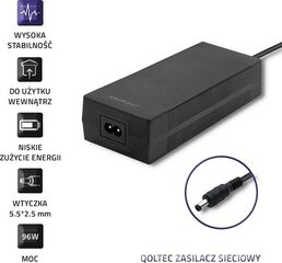 Qoltec 24V, 4A, 96W цена и информация | Зарядные устройства для ноутбуков | hansapost.ee