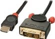 Kaabel Lindy HDMI - DVI-D 0.5 m цена и информация | Juhtmed ja kaablid | hansapost.ee
