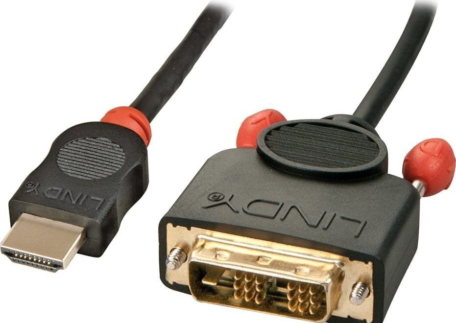 Kaabel Lindy HDMI - DVI-D 0.5 m цена и информация | Juhtmed ja kaablid | hansapost.ee