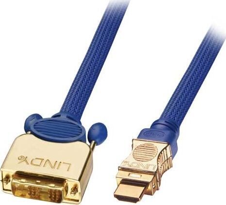 Kaabel Lindy HDMI - DVI-D 0.5 m цена и информация | Juhtmed ja kaablid | hansapost.ee
