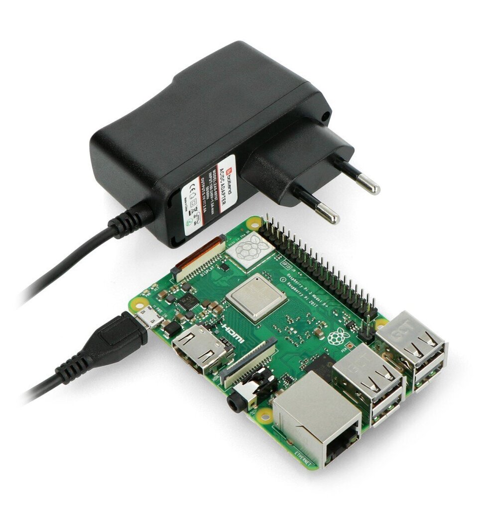 justPi toiteallikas microUSB 5.1V/3A, sobib Raspberry Pi 3B+/3B/2B/Zero hind ja info | Konstruktorid, robootika ja tarvikud | hansapost.ee