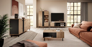 Комод Madis с дверцами, коричневый/черный цвет цена и информация | Laski Meble Мебель для гостиной | hansapost.ee