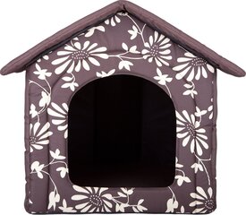 Лежак-будка Hobbydog R1 цветы, 38x32x38 см, коричневый цена и информация | Лежаки, домики | hansapost.ee