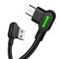 Mcdodo telefonikaabel , kiirlaadimine, 90° nurga all, LED, MICRO USB, must 1,2m hind ja info | Juhtmed ja kaablid | hansapost.ee