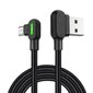 Mcdodo telefonikaabel , kiirlaadimine, 90° nurga all, LED, MICRO USB, must 1,2m hind ja info | Juhtmed ja kaablid | hansapost.ee