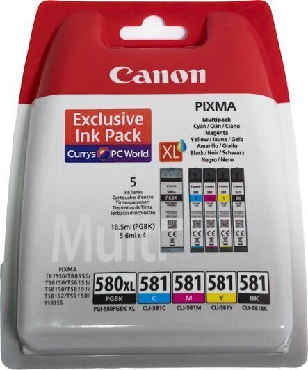 Kassett tindiprinteritele Canon kassettide komplekt PGI-580 XL/CLI-581 (2024C006) цена и информация | Tindiprinteri kassetid | hansapost.ee