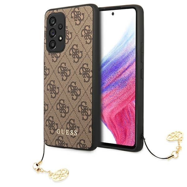 Telefoniümbris Original Guess 4G Charms Collection Hardcase sobib Samsung Galaxy A53 5G, pruun hind ja info | Telefonide kaitsekaaned ja -ümbrised | hansapost.ee