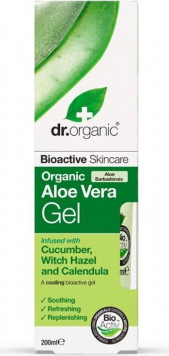 Aloe Vera kurgigeel Dr. Organic, 200 ml hind ja info | Kehakreemid, kehaõlid ja losjoonid | hansapost.ee