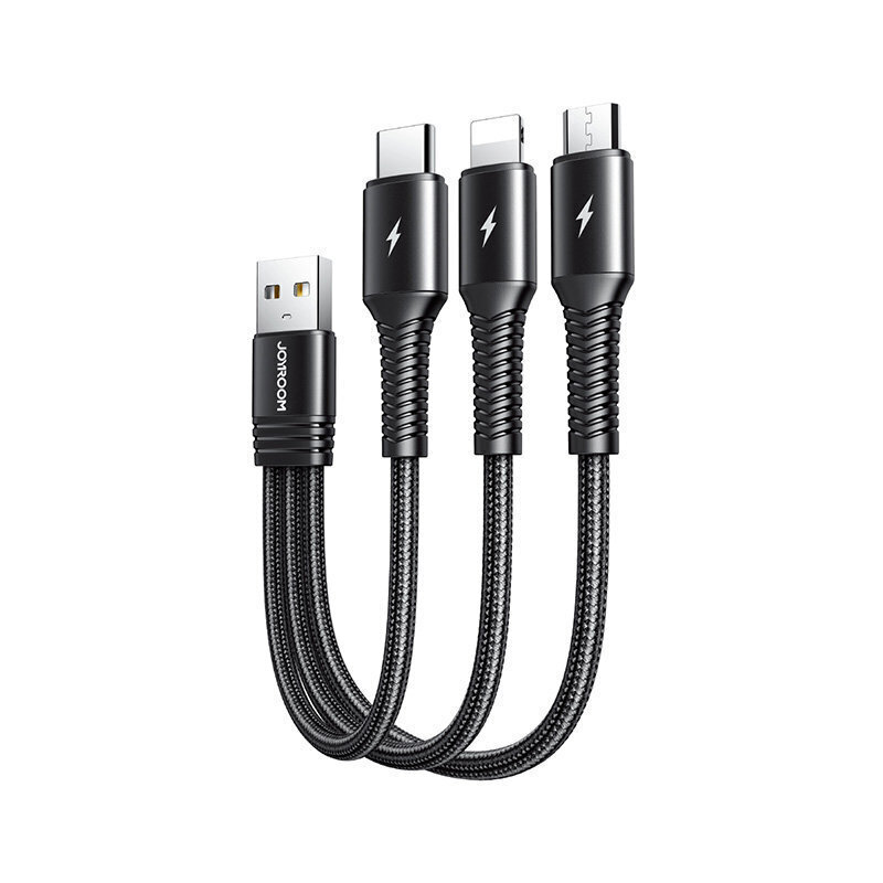 Joyroom S-01530G9 LCM 3in1, USB - Lightning / USB Type C / micro USB, 15cm hind ja info | Mobiiltelefonide kaablid | hansapost.ee