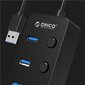 Orico USB 3.0 Hub with switches, 5x USB (black) цена и информация | USB adapterid ja jagajad | hansapost.ee