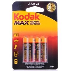 KODAK LR03-4BB (AAA) MAX Blistera pakendis, 4 gab. price and information | Batteries | hansapost.ee