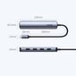 Ugreen adapter USB Type C - HDMI / 4 x USB gray (CM417) hind ja info | USB adapterid ja jagajad | hansapost.ee