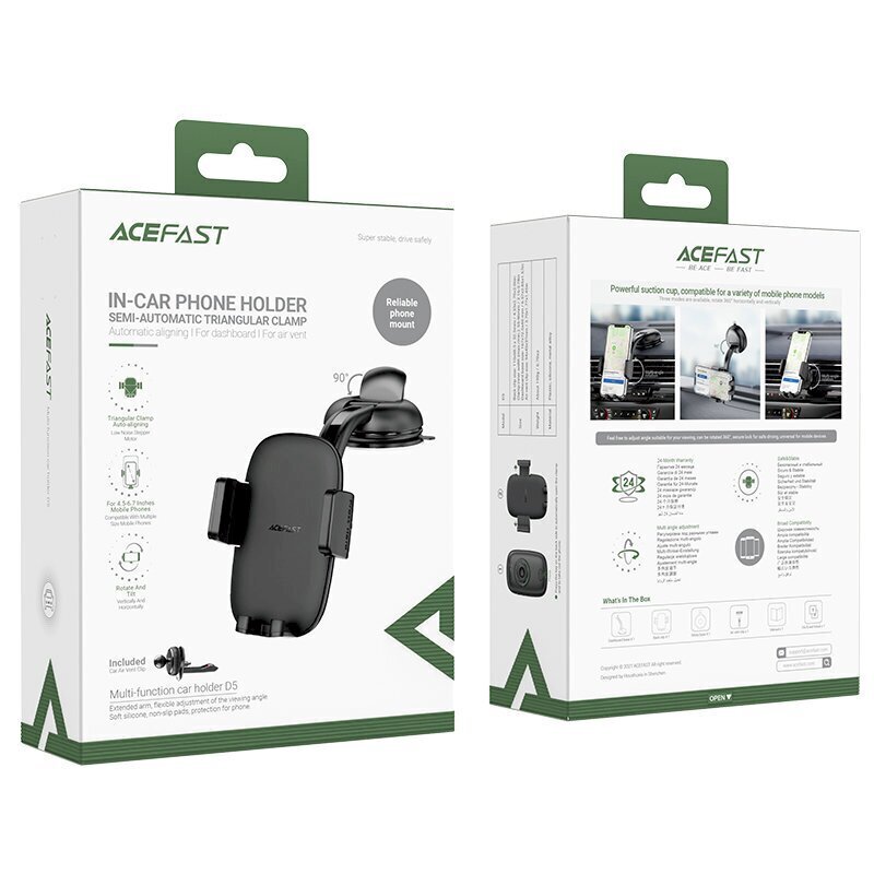 Acefast car phone holder for cockpit and ventilation grille black (D5 black) цена и информация | Telefonihoidjad | hansapost.ee
