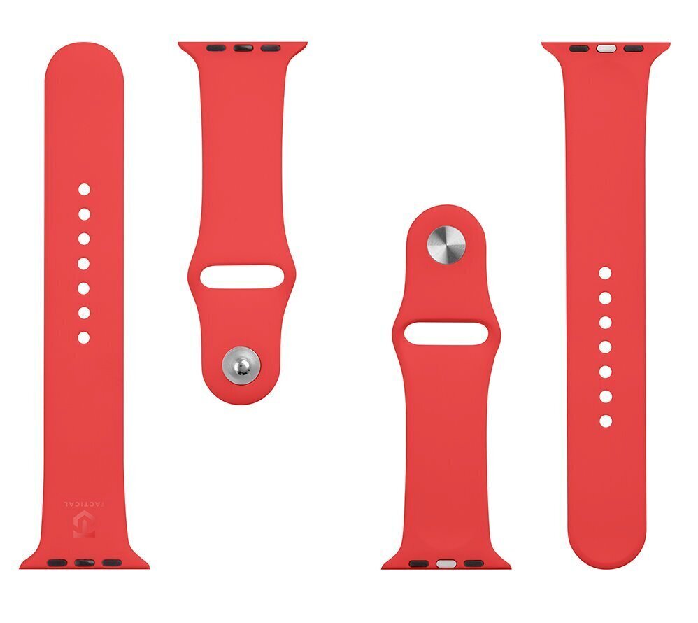 Tactical 498 Silicone Band for Apple Watch 1/2/3/4/5/6/7/SE 42/44/45mm Red hind ja info | Nutikellade aksessuaarid ja tarvikud | hansapost.ee