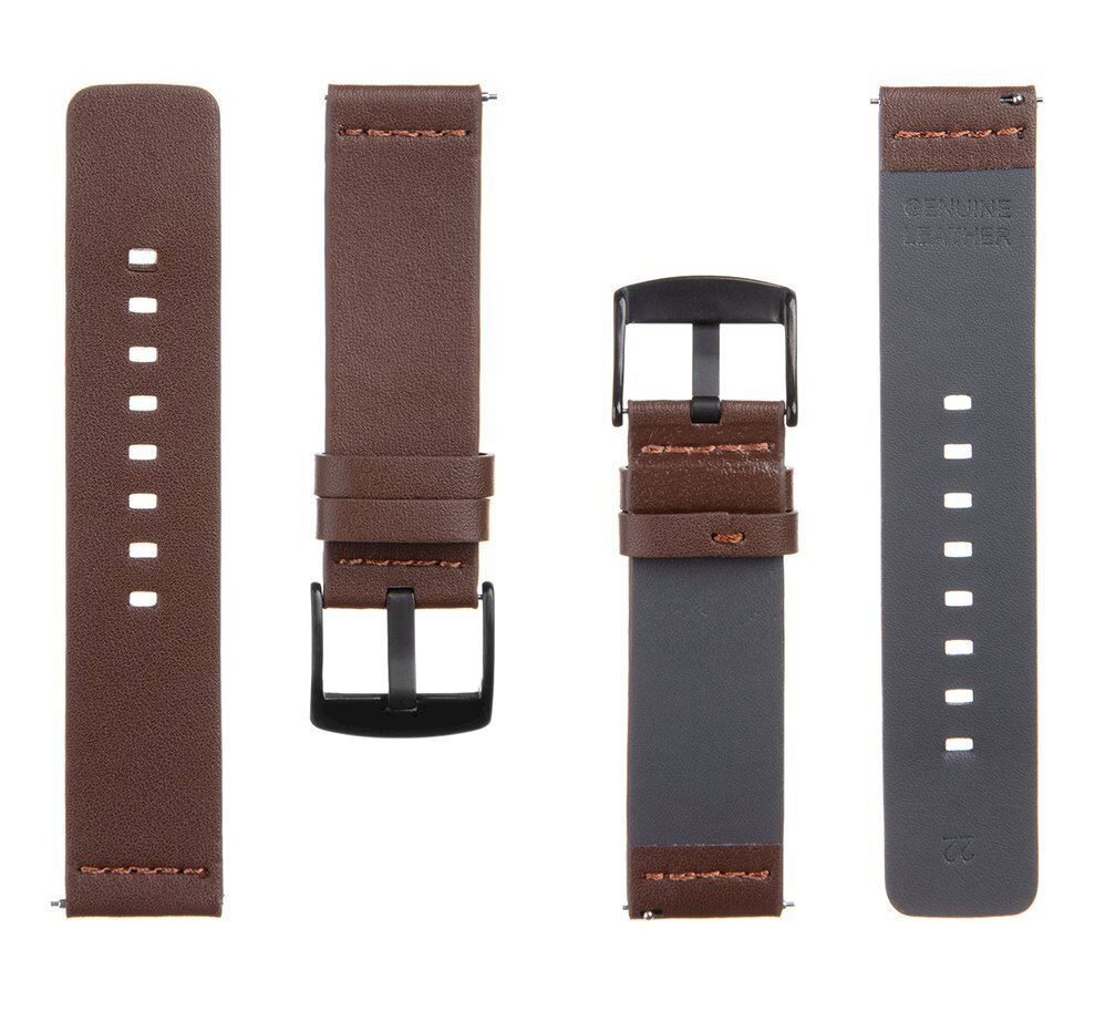 Tactical 308 Leather Band 22mm Brown цена и информация | Nutikellade aksessuaarid ja tarvikud | hansapost.ee