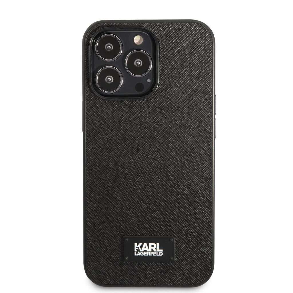 Karl Lagerfeld Saffiano Plaque Case for iPhone 13 Pro Max Black hind ja info | Telefonide kaitsekaaned ja -ümbrised | hansapost.ee