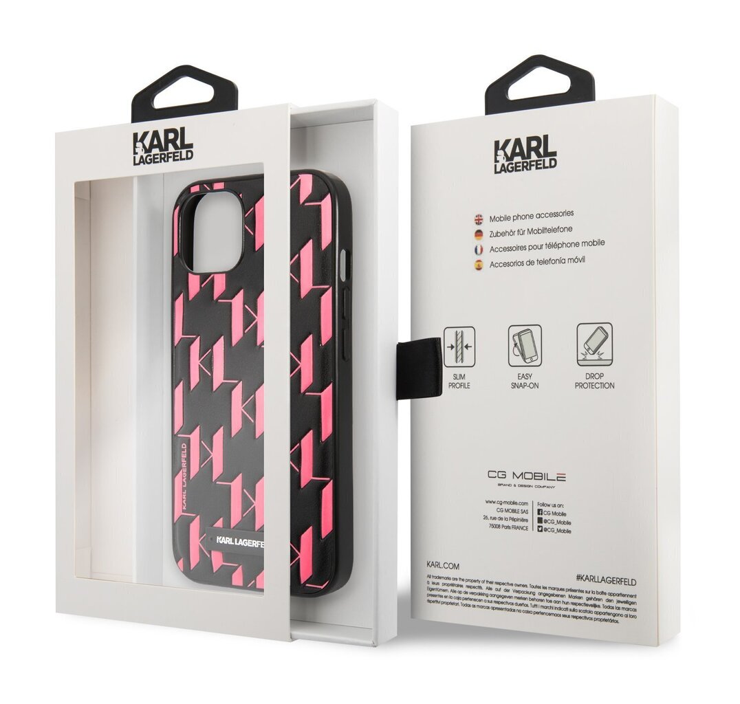Karl Lagerfeld Monogram Plaque Case for iPhone 13 Pink цена и информация | Telefonide kaitsekaaned ja -ümbrised | hansapost.ee