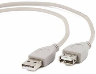 Kabelis Gembird USB Male - USB Female 3m White цена и информация | Кабели для телефонов | hansapost.ee