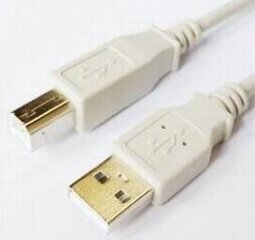 Kabelis Brackton USB Male - USB Male B 3m White hind ja info | Brackton Mobiiltelefonid, fotokaamerad, nutiseadmed | hansapost.ee