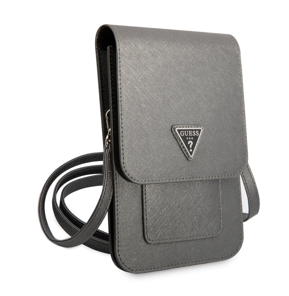 Guess PU Saffiano Triangle Logo Phone Bag Grey hind ja info | Telefonide kaitsekaaned ja -ümbrised | hansapost.ee