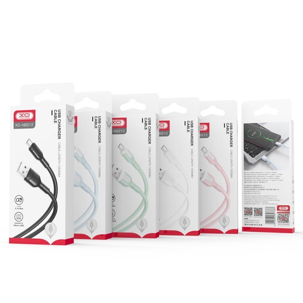 XO cable NB212 USB - Lightning 1,0 m 2,1A black цена и информация | Mobiiltelefonide kaablid | hansapost.ee