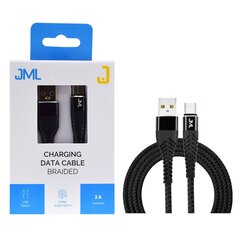 Кабель USB-C JML CD-107 25см / 2А черный цена и информация | Кабели для телефонов | hansapost.ee