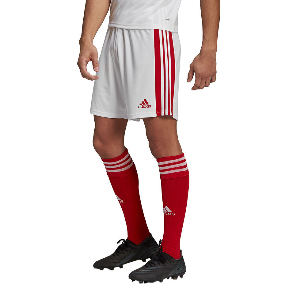 Meeste lühikesed püksid Adidas Squadra 21 GN5770, valge/punane цена и информация | Jalgpalli varustus ja riided | hansapost.ee