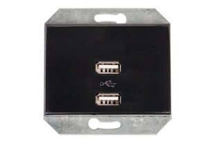 Vilma pesa 2 x USB DC 5V 3,4 A süvistatav läikiv must, raamita hind ja info | Pistikupesad ja lülitid | hansapost.ee