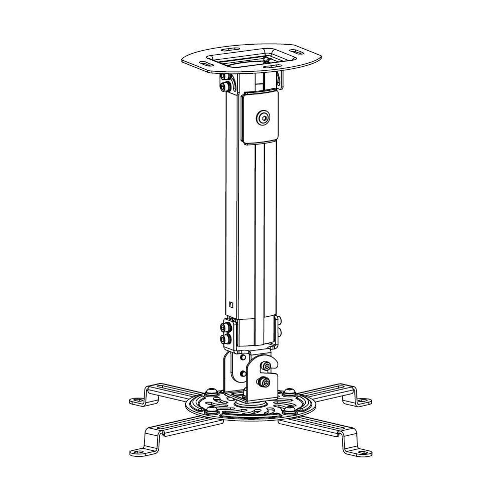 Techly laeprojektori hoidik 54-90 cm, kuni 13,5 kg, hall price and information | Teleri seinakinnitused ja hoidjad | hansapost.ee