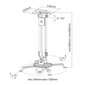 Techly laeprojektori hoidik, reguleeritav 38-58cm, kuni 13,5kg, valge price and information | Teleri seinakinnitused ja hoidjad | hansapost.ee