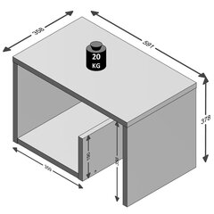 FMD diivanilaud kaks ühes, 59,1 x 35,8 x 37,8 cm, valge цена и информация | Журнальные столики | hansapost.ee