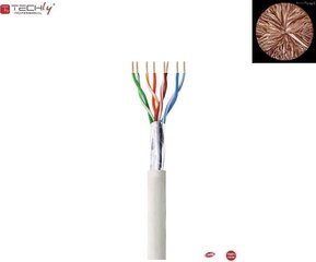 Сетевой кабель Techly Cat 6 F/UTP 100 м серый, витая пара 100% медь цена и информация | Кабели и провода | hansapost.ee