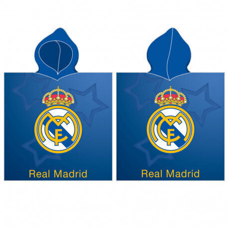 Laste kahepoolne rätik-pontšo kapuutsiga Real Madrid hind ja info | Rätikud ja saunalinad | hansapost.ee