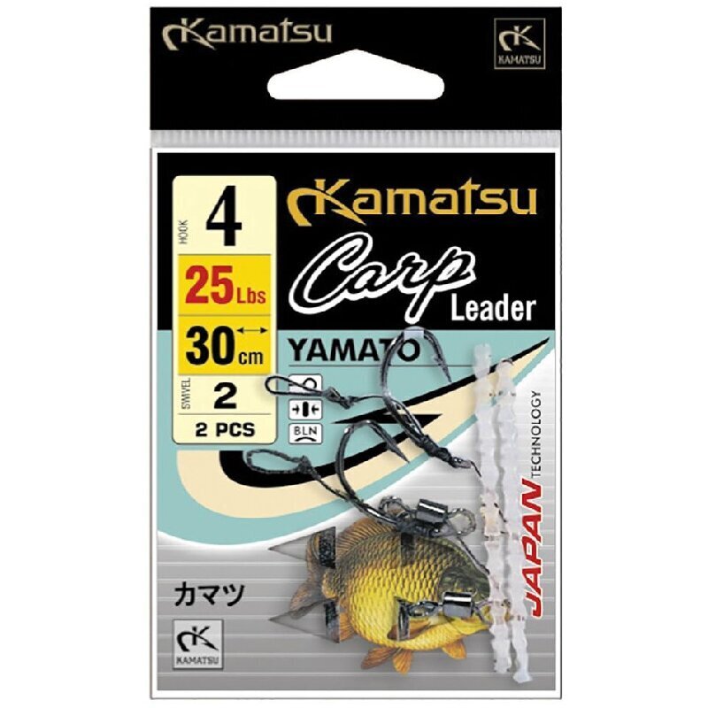 Konksud jalutusrihmaga Kamatsu Carp Leader Yamato, 30 cm - nr 4 цена и информация | Konksud kalapüügiks | hansapost.ee