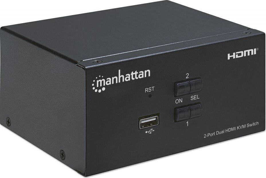 KVM lüliti Manhattan HDMI/USB 2x1 Dual-Monitor Video 4K*30Hz hind ja info | Võrgulülitid | hansapost.ee