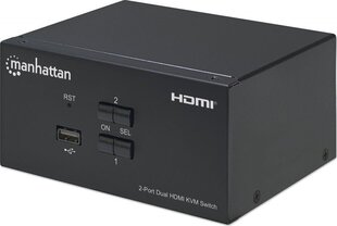 KVM переключатель Manhattan HDMI/USB 2x1 Dual-Monitor Video 4K*30Hz цена и информация | Коммутаторы (Switch) | hansapost.ee
