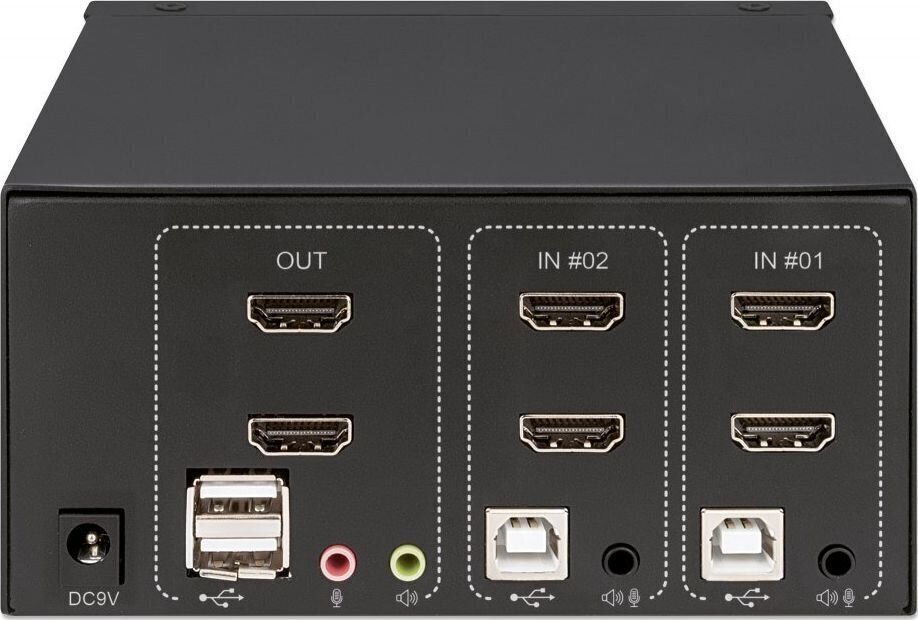 KVM lüliti Manhattan HDMI/USB 2x1 Dual-Monitor Video 4K*30Hz hind ja info | Võrgulülitid | hansapost.ee