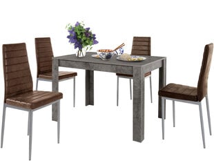 Комплект мебели для столовой Notio Living Lori 120/Kota, серый/коричневый  цена и информация | Комплекты мебели для столовой | hansapost.ee