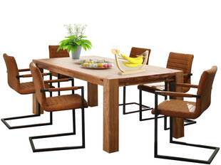 Комплект мебели для столовой Notio Living Ea 200/Sandra, кресла с подлокотниками, коричневый/светло-коричневый цена и информация | Комплекты мебели для столовой | hansapost.ee