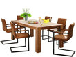 Söögitoamööbli komplekt Notio Living Ea 200/Sandra, toolid koos käetugedega, pruun/helepruun цена и информация | Söögilauakomplektid | hansapost.ee