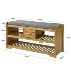 Шкафчик для обуви SoBuy FSR75-N, коричневый цена и информация | SoBuy Мебель для прихожей | hansapost.ee